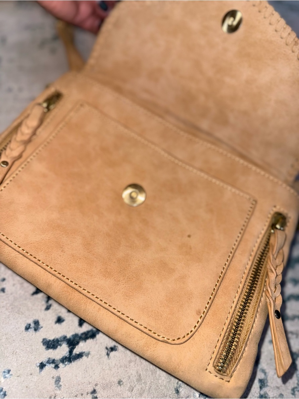 Beige Women’s Crossbody Bag - Neutral Tan Shoulder Bag - Picture 4 of 6
